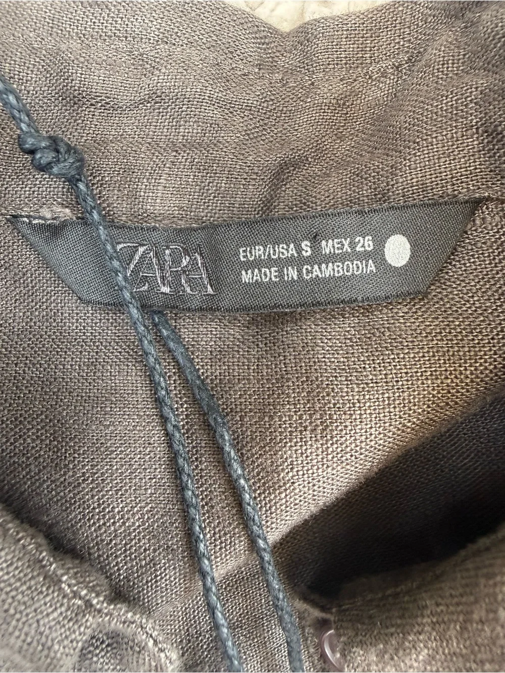 NWT Zara Relaxed Linen shirt Brown